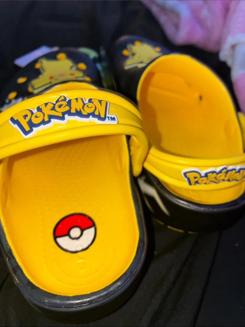 CROCS Kids Pikachu Clogs - Black and Yellow